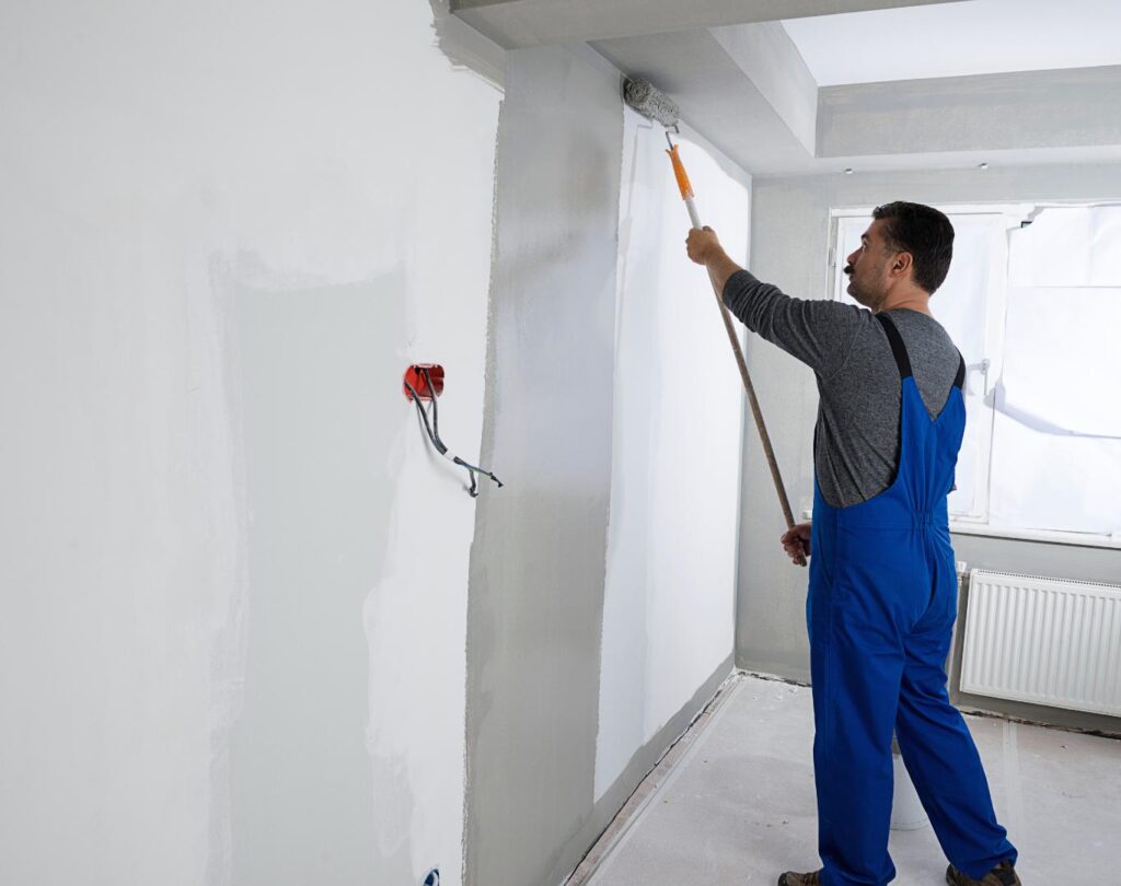 Interior painting in Milford, MI completed with smooth wall finishes and detailed trim work
