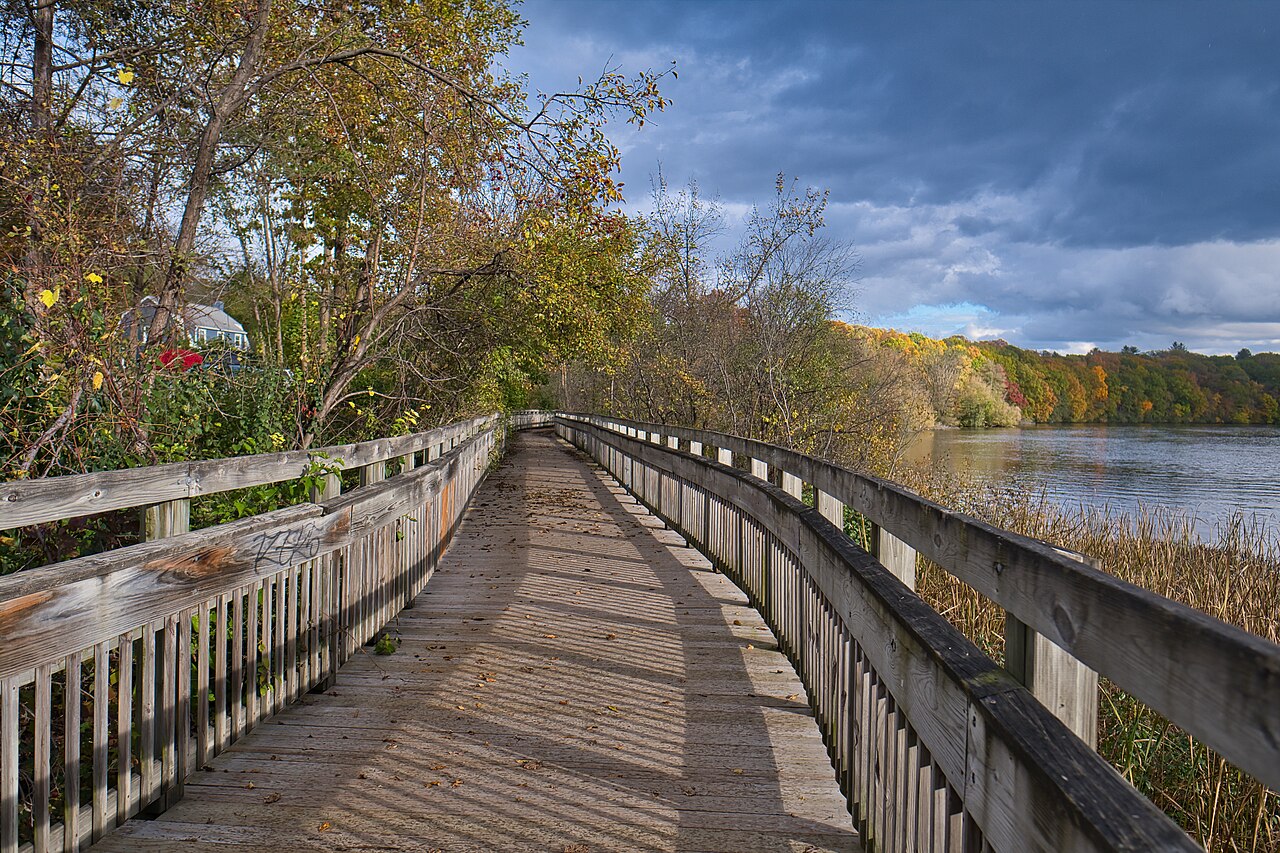 By the side of the Huron River in Ann Arbor, MI